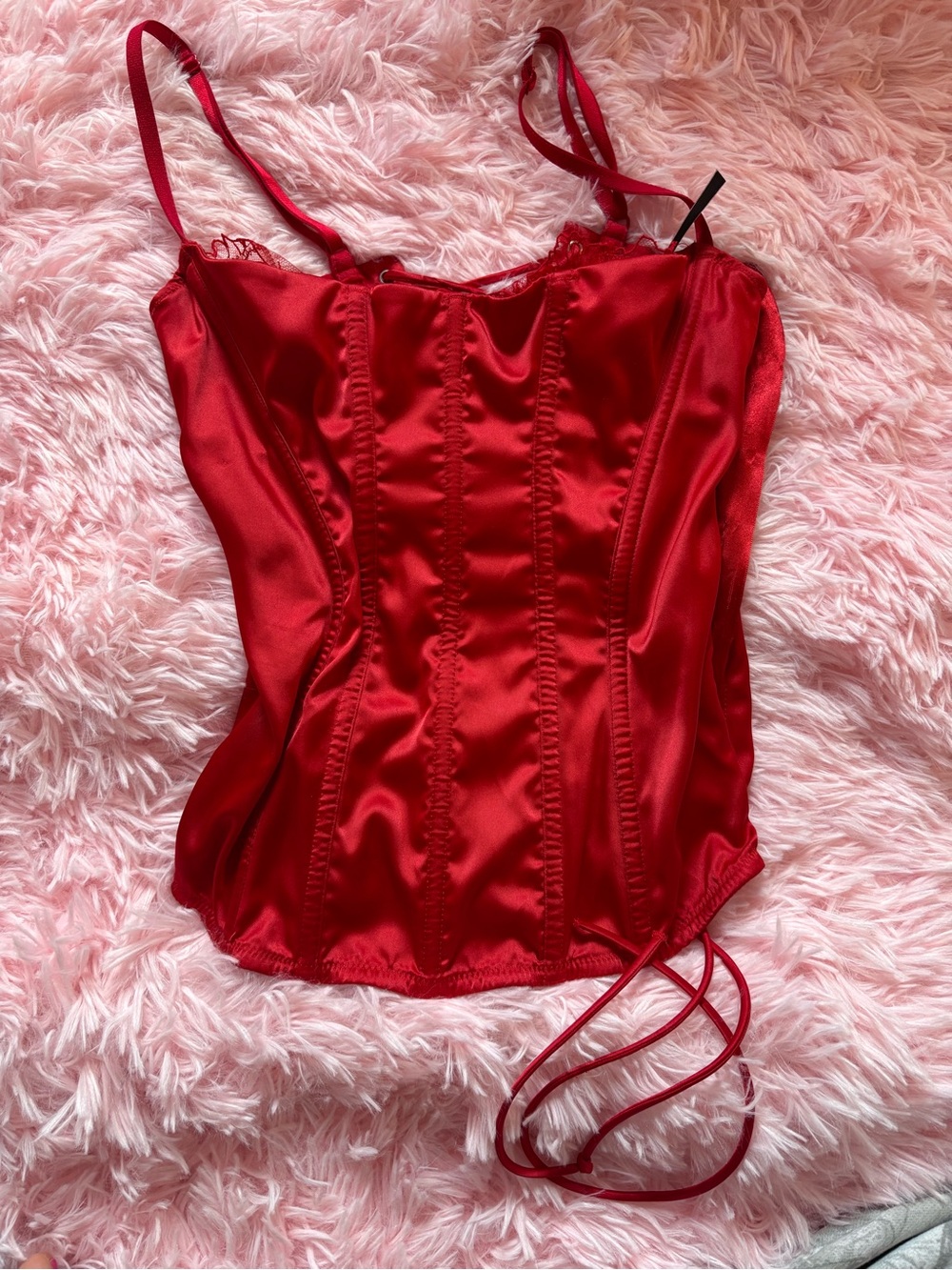 Victoria's Secret Red Satin Corset Tank